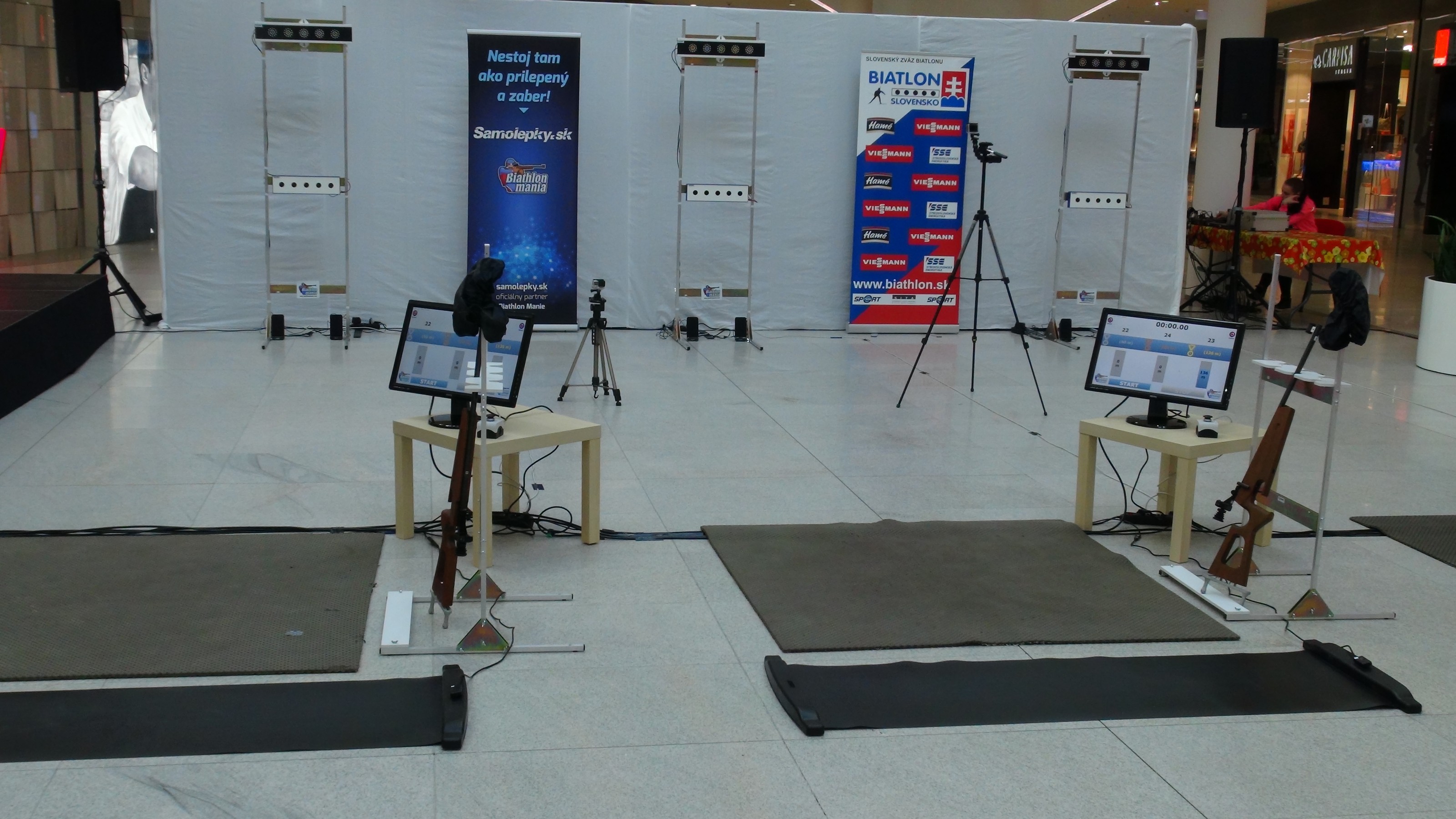 Laser biathlon shooting range for shooting up to 10 meters